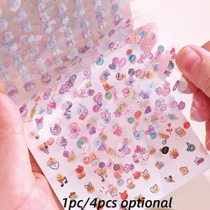 24 Sheets/book Sticker Set, Puff Lunch Series I Mini Pattern Decorative Stickers, Handmade Stationery Water Bottle Decoration