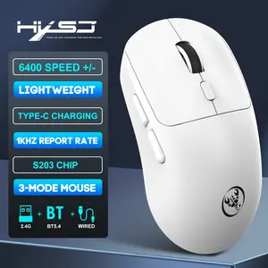 New Hxsj-T30 Three-Mode Wireless Mouse, Compact Design, Gaming Office Mouse, Suitable for PC Laptop Game Console, Gaming Accessory