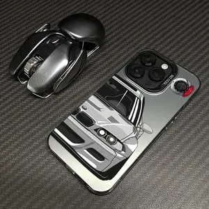 A soft silicone shockproof IMD silver half-face racing print phone case, compatible with iPhone 17/16/15/14/13/12/11/X/XS/XSMAX/XR/7P/8P, shockproof and drop-resistant, a perfect gift for friends and family