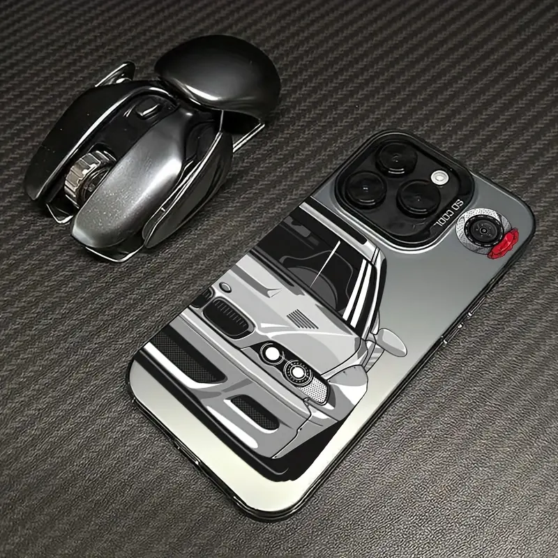 A soft silicone shockproof IMD silver half-face racing print phone case, compatible with iPhone 17/16/15/14/13/12/11/X/XS/XSMAX/XR/7P/8P, shockproof and Drop Resistant, a perfect gift for friends and family, Accessories, Smartphone, Cellphone summerwins