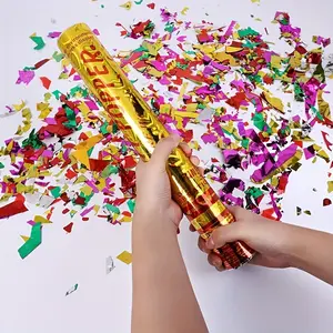 2025 New Gold Color Paper Fireworks Tube |   Colorful Confetti Cannons, Suitable for Weddings, Birthday Parties, Pranks, Graduation Ceremonies, Christmas, Halloween, New Year Celebrations, Bachelorette Parties, Gender Reveal, Hand Twisted Confetti, Decora