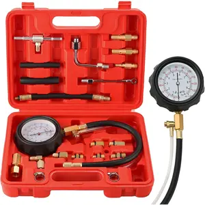 0-140PSI Fuel Pressure Gauge Kit Fuel Injection Pump Pressure Tester Gauge Kit TU-114 Oil Pressure Tester Tool for Motorcycles Cars Trucks