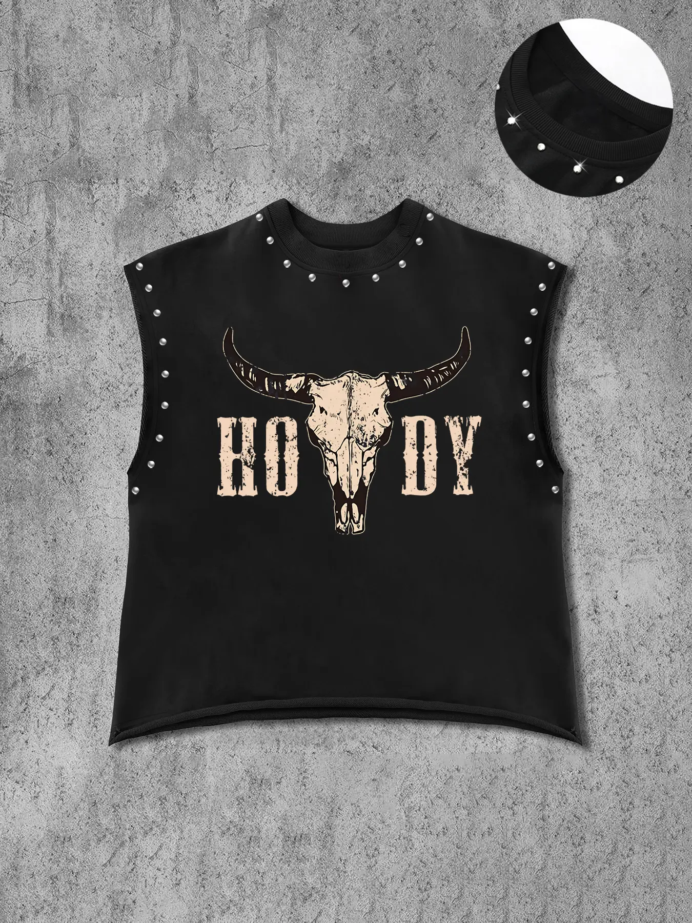 Men's Casual Vest, Sleeveless Tank Top, Vintage Bull Head Graphic Print, Western Tough Guy Style, Comfortable and Stylish, Regular Fit, Perfect for Various Casual Scenes, Fitted, Menswear, Muscle Tank Top, Graphic Tank Tops