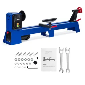 Garvee Benchtop Wood Lathe 14" x 40" 400W – 4-Speed 1040/1480/2130/2980RPM – High-Speed Turning, Sanding & Polishing – Includes Faceplate, Foot Pads, Rod Injection Wrenches