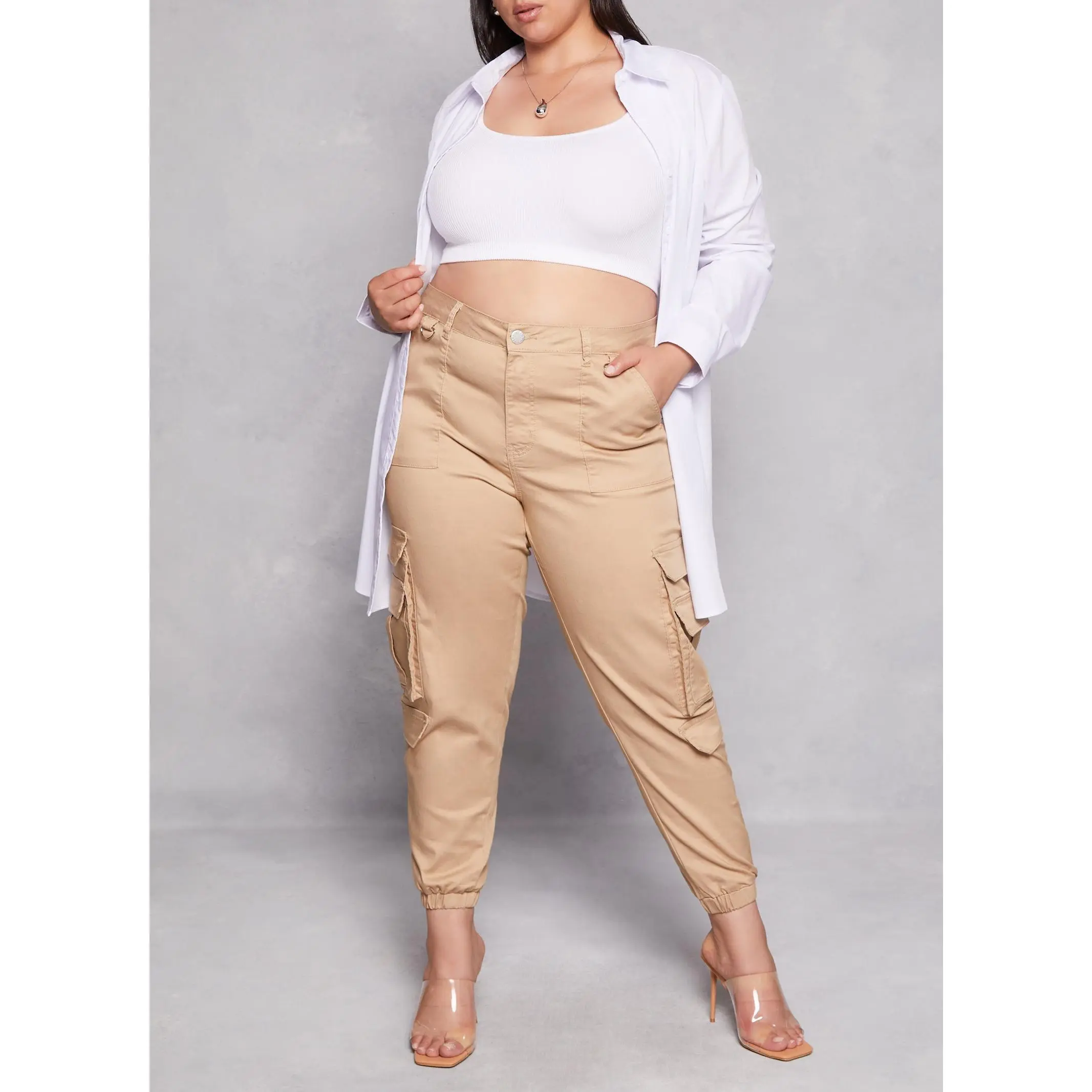 Plus Size Double Cargo Pocket Joggers