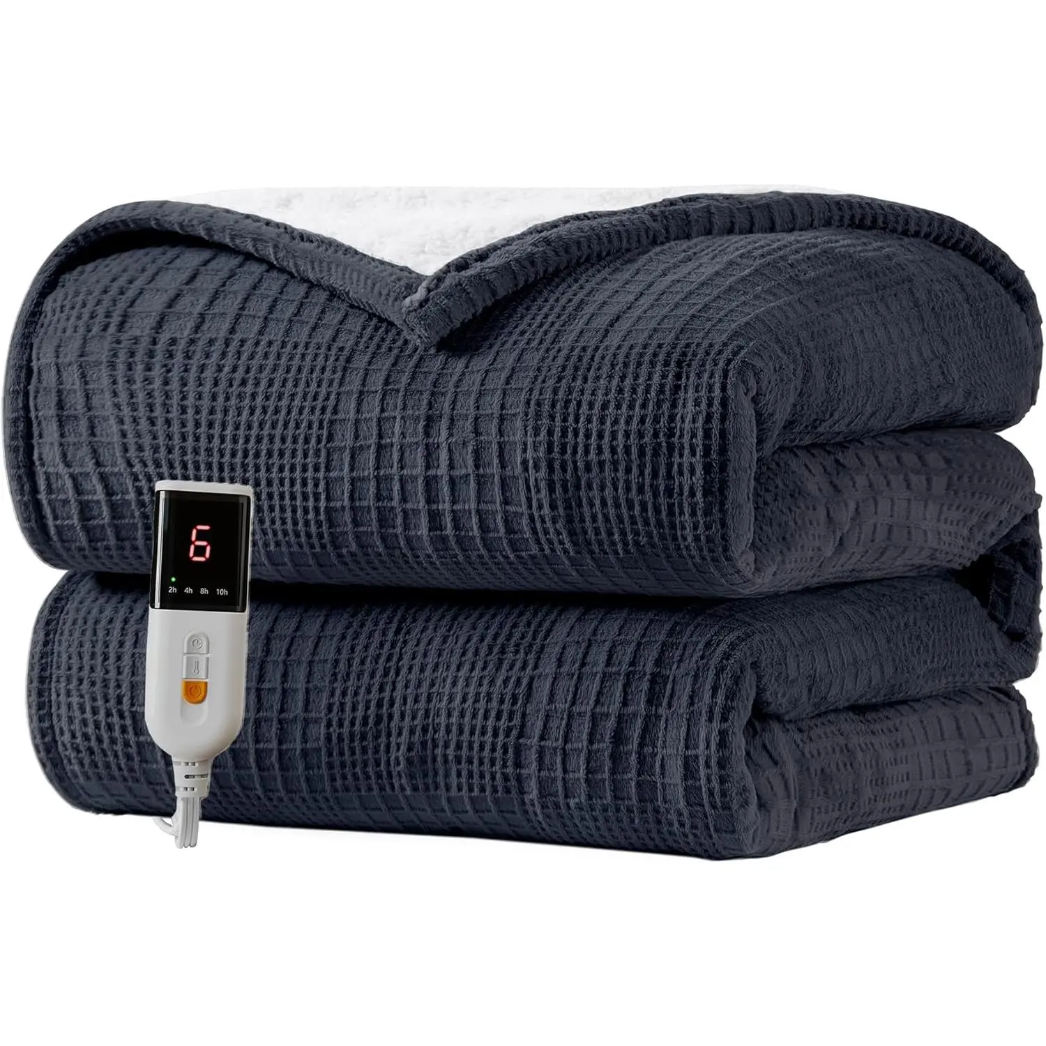 Women's Heated Electric Throw Blanket, 50"x60" Solid Black, 9 Temperature Settings, 2-10 Hour Auto Shut-Off, ETL Certified, Machine Washable