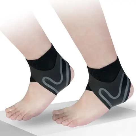 2 Pack Ankle Compression Sleeves, 3D-Knit Brace with Adjustable Straps & Arch Support for Plantar Fasciitis, Running & Sprains, Adjustable Straps Fit Your Ankle, Arch Straps Steady Plantar Fascia