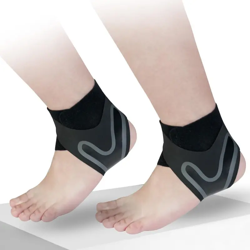 2 Pack Ankle Compression Sleeves, 3D-Knit Brace with Adjustable Straps & Arch Support for Plantar Fasciitis, Running & Sprains, Adjustable Straps Fit Your Ankle, Arch Straps Steady Plantar Fascia