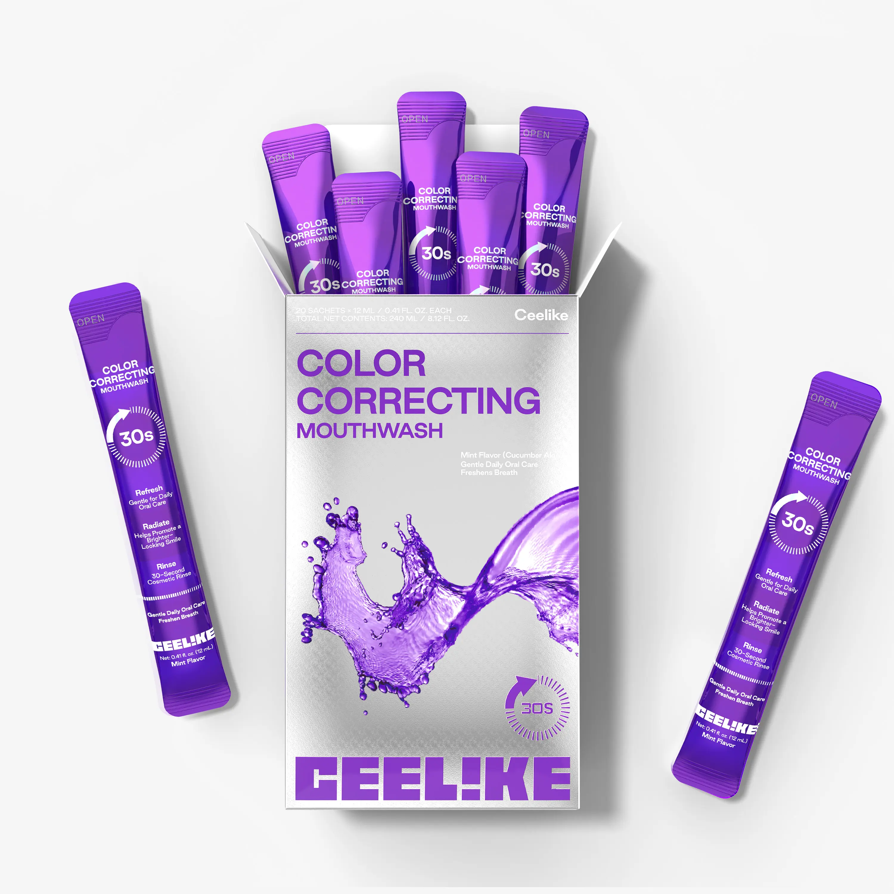 CEELIKE Color Correcting Mouthwash, Brightens Teeth, Freshens Breath with Essential Oils CEELIKE Color Correcting Mouthwash, Brightens Teeth, Freshens Breath with Essential Oils