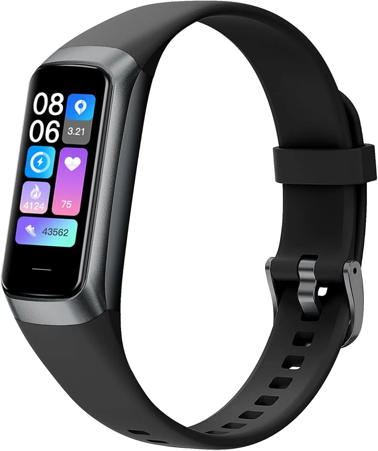 Keep Health Fitness Trackers for Women Men Amoled Step Counter Slim Thin 25 Sports Modes with Heart Rate Blood Pressure Monitor Alarm Stopwatch Timer Calories Burned IP68 Step Tracker Watch Excelpeakia