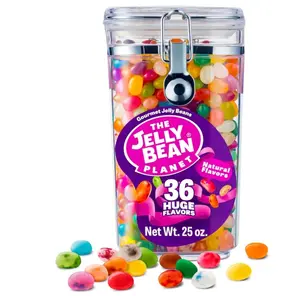 The Jelly Bean Planet, Gourmet Jelly Beans Bulk 25 Oz Jar - 36 Natural Fruit Flavors, Kosher Candy, Plant Based Colors - Gluten Free Jellybeans Easter Candy Gift, Allergen Friendly Basket Stuffers