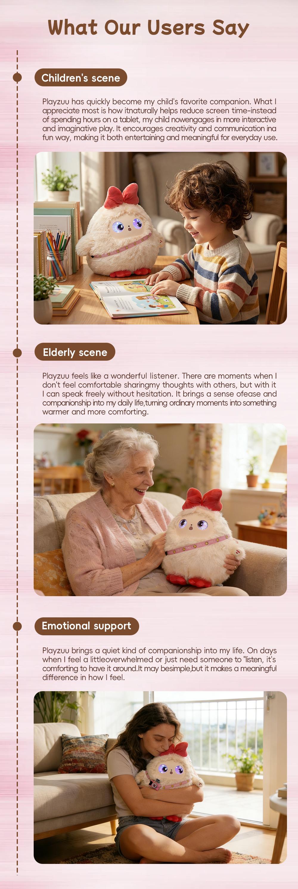 【Offical Authentic】playzuu AI Smart Plush Toy with ChatGPT - Multilingual Emotional AI Companion Plush Toy, Interactive Learning Assistant & Memory Trainer for Kids, Parental Control App with Chat Summary