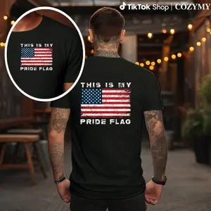 This is My Pride Flag Tee - Distressed American Flag Design for 4th of July Tailgates BBQs & Special Occasions