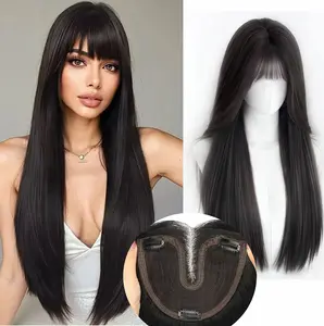 Full Wig for Women No Hair Net Needed Top Hair Coverage Volume Enhancement Fluffy Layers Highlighted Collar-Length Wig with Natural Look 16-22inch Fashion Fluffy Wigs, Heat Resistant Wig