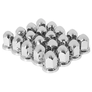 Lug Nut Covers 33mm Bullet Flanged ABS Chrome Plastic Anti-Rust Push-on Nut Covers for Semi Trucks
