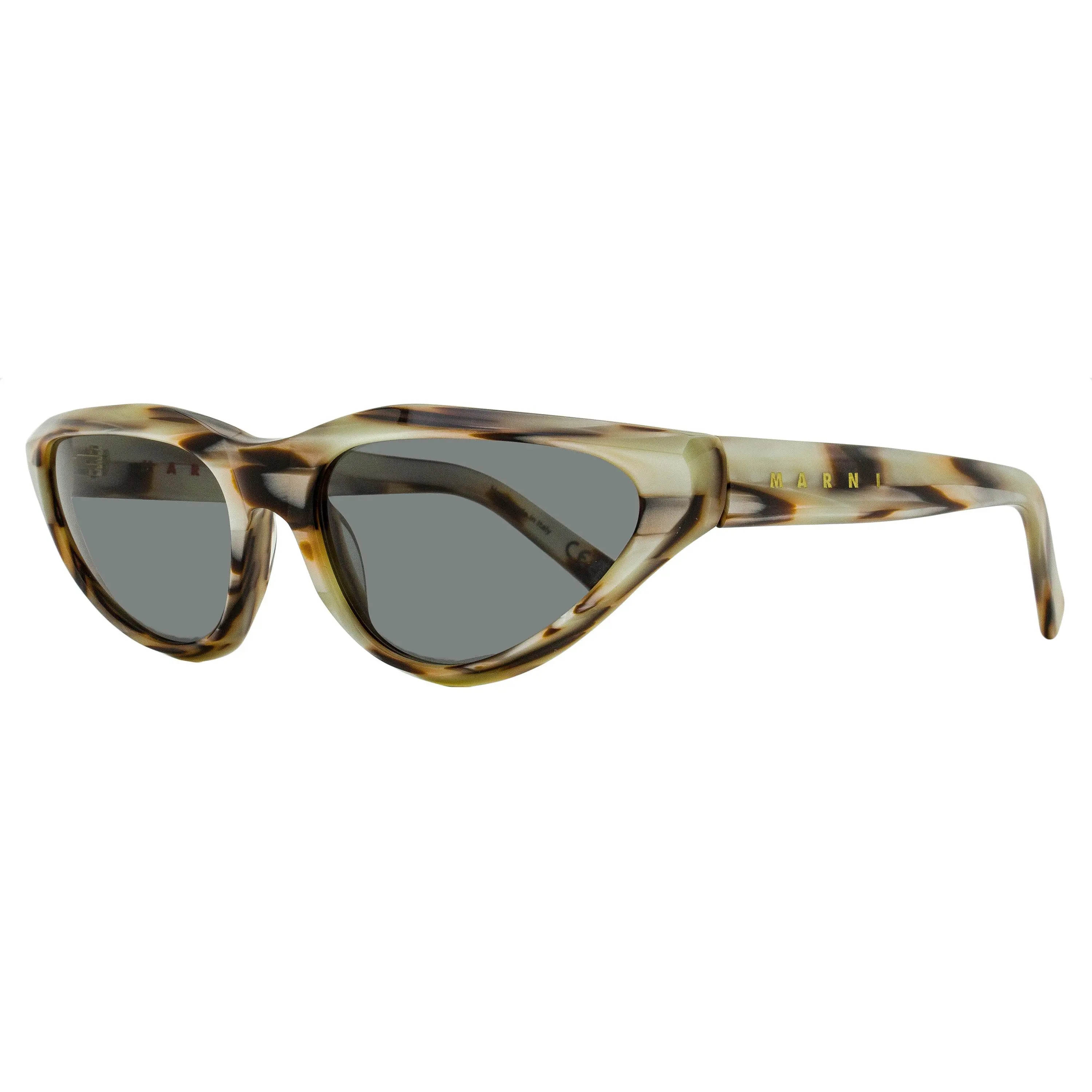 MARNI Mavericks Unisex Rectangular Sunglasses - Low Profile Acetate Frame with Faceted Edges, Animated and Unique Designs, 100% UV Protection, Designer-Inspired Sunglasses, Fashionable