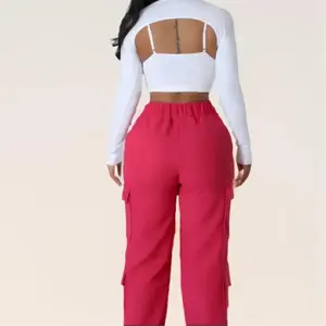 Wide Leg High Waisted Cargo Pants Womenswear Fit