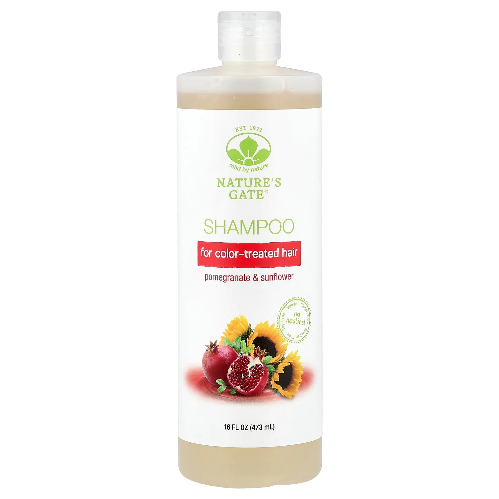 Mild By Nature (Nature's Gate), Pomegranate & Sunflower Shampoo for Color-Treated Hair, 16 fl oz (473 ml)