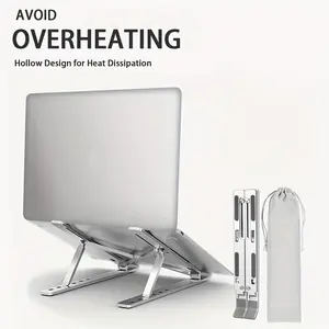 Adjustable Laptop Stand, Aluminum Alloy Foldable Computer Riser, Fits 10-16 Inches, Ergonomic Design, Includes Storage Bag, Christmas Halloween Gift