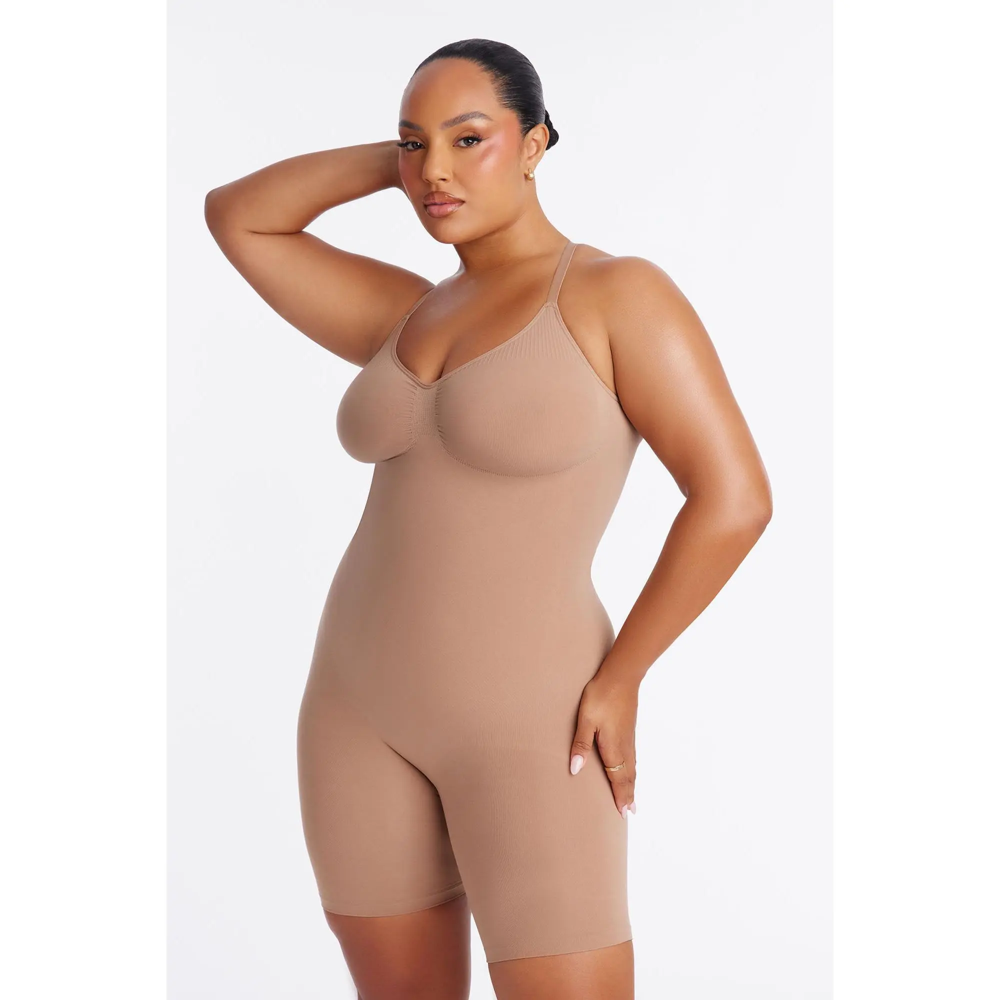 Nova Sculpt Seamless Strong Compression Low Back Thigh Shaping Bodysuit - Nude