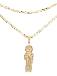 Exclusive Saint Jude Thaddeus in gold-plated finish. Includes a 20-inch or 24-inch rope or Valentino-style chain.