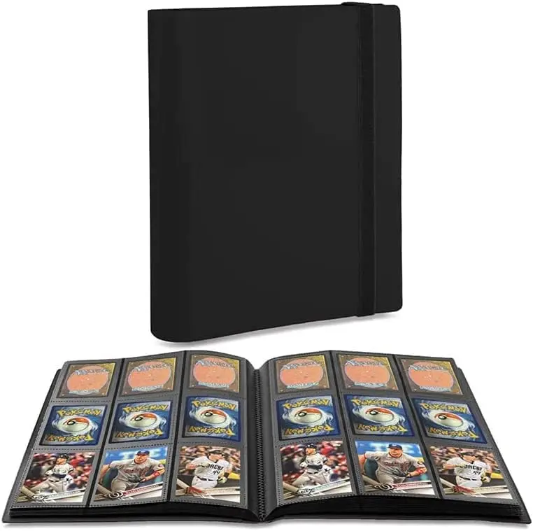 Card Binder, 360 Pockets Upgraded Trading Card Binders, Cards Collection Binder 9 Pocket, Side Loading Yugioh Binder Book Holder for MTG, TCG, Sport, Football, Baseball Collector Cards - Black toploader Premium