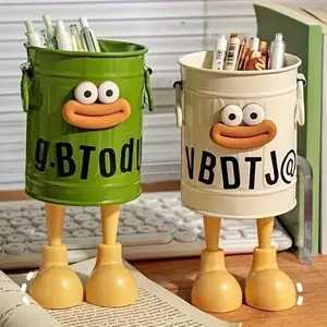 Funny Cartoon Pen Holder, Creative Cute Large Capacity Storage Bucket, Student Office Cartoon Organizer, Unique Desk Accessory, Desk Organizers