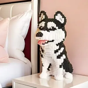 3596 pieces of cute animal, pet dog, office home decoration items, craft-made, assembled, adult and youth creative interlocking toys, Building Blocks Model