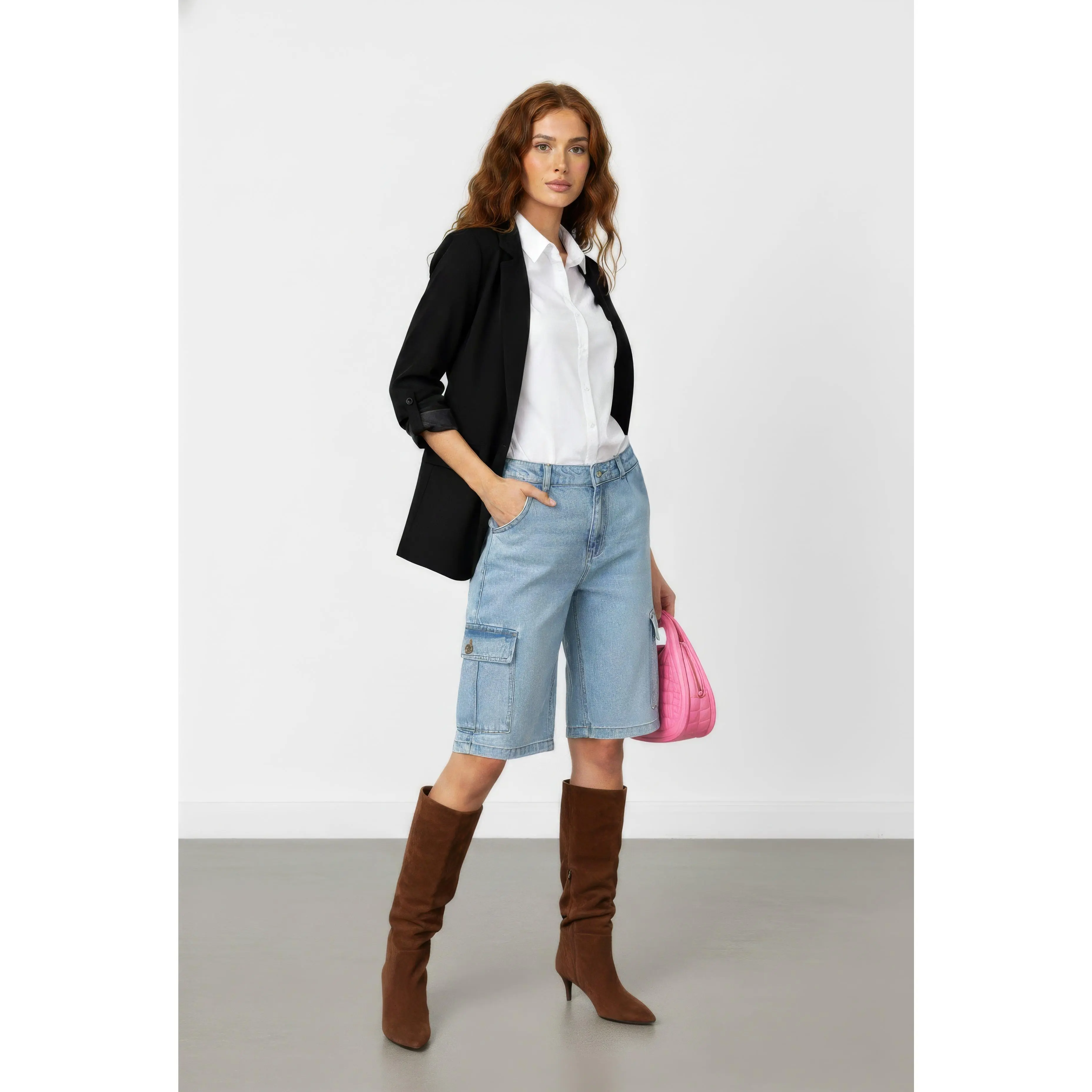 Eliza Open Front Faux Suede Blazer Eliza Open Front Faux Suede Blazer