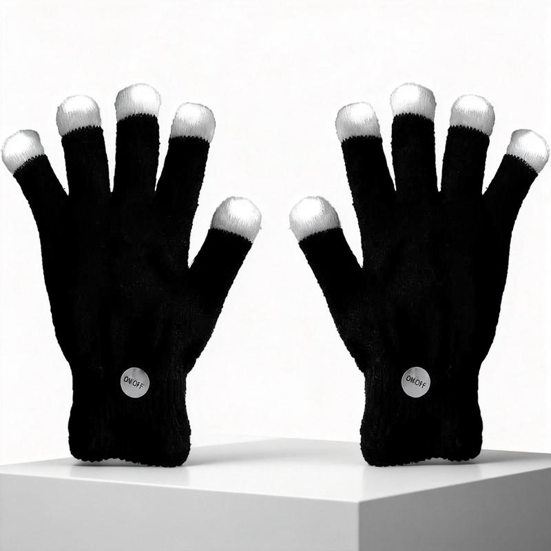 LED Gloves Colors Light Show Rave Light Finger Lighting Flashing Glow Mittens Contains 4 batteries light-up finger glove