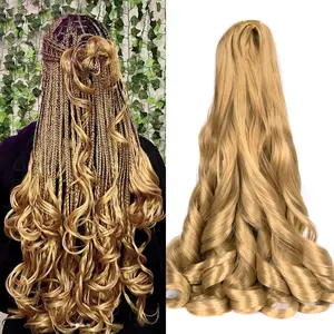 Synthetic French Curl Braiding Hair for Black Women 24Inch 8Packs Curly Braiding Hair  75g/Pack Bouncy French Curly Braiding Hair Extensions