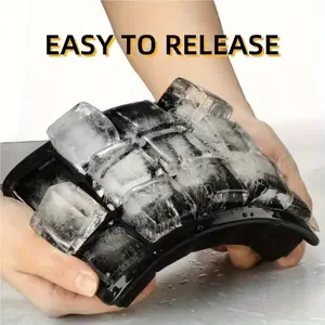 Square Ice Cube Mold with Lid Food Grade Silicone Reusable Tray Durable Design Perfect for Home Bar and Kitchen Use