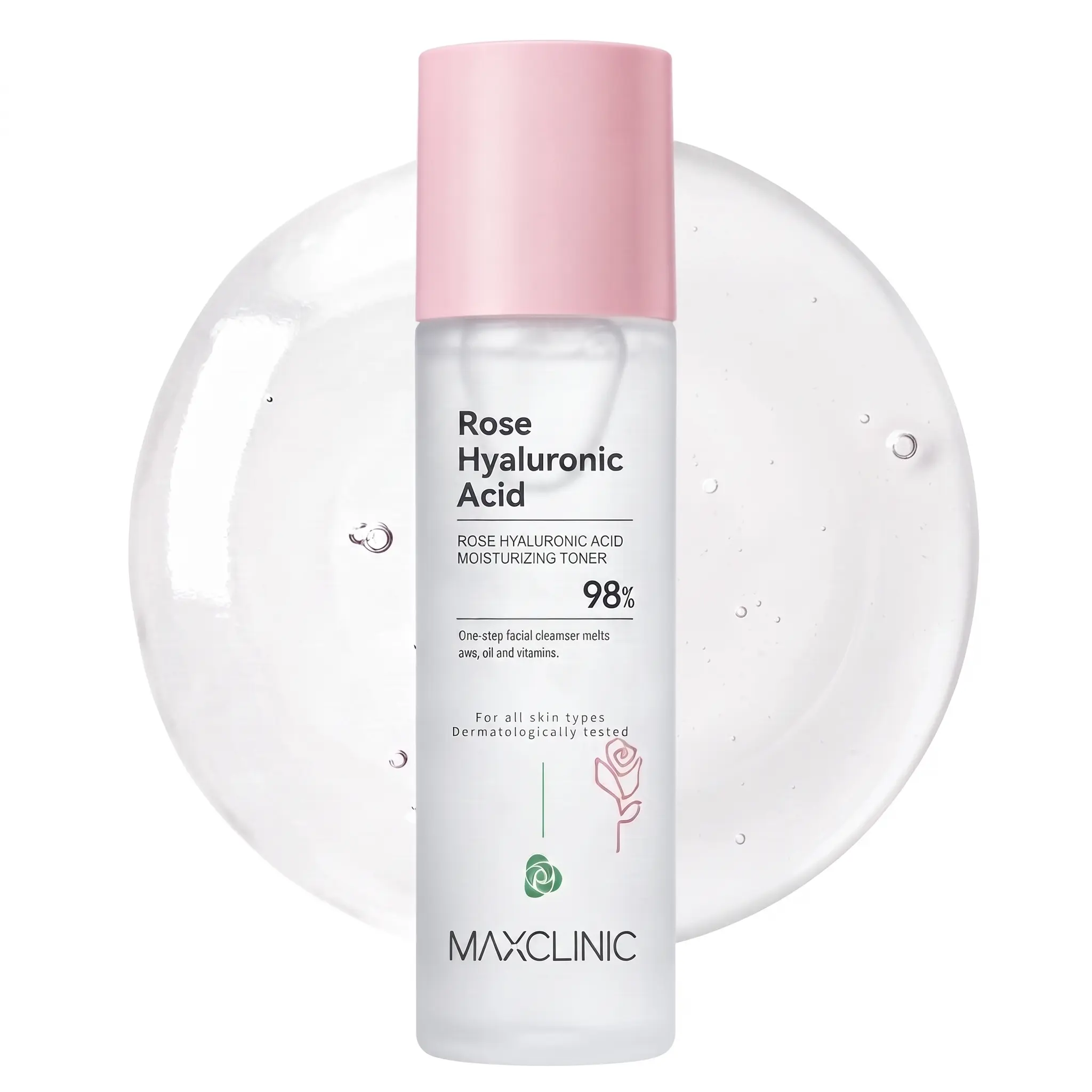 BIOAQUA Rose Hyaluronic Acid Moisturizing Toner 100ml | Lightweight Refreshing Face smoothing Toner for Daily Skin Care Routine