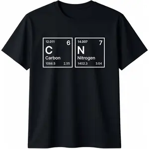 100% cotton Unisex Funny 67 Meme Science Chemistry Nerd Humor Periodic Table T-Shirt