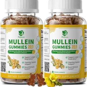 2 Pack 9 in 1 Mullein Gummies Lung Support Lung Detox Respiratory Health Immune Support Vegan 120 Count