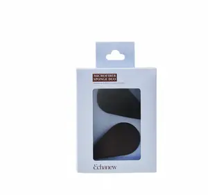 Echanew 2Pcs Microfiber Makeup Sponge Duo - Velvet Soft Beauty Blender for Seamless Powder & Liquid Application - Latex-Free & Non-Absorbent