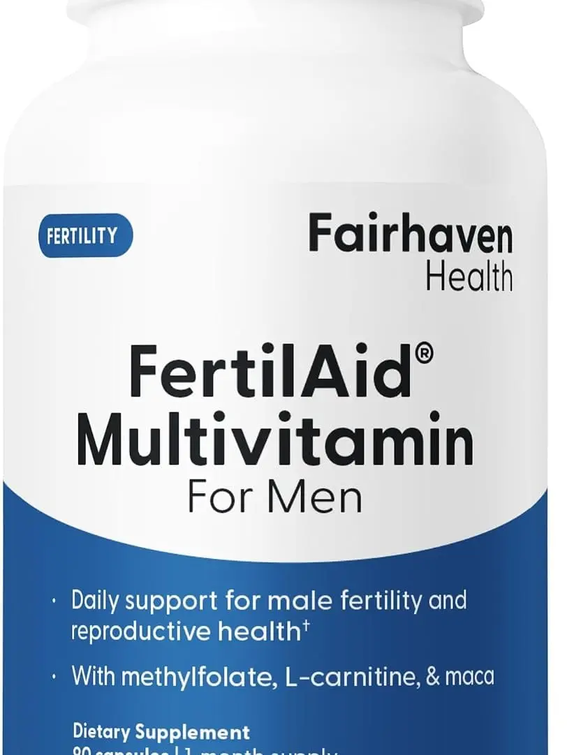 Fairhaven Health FertilAid for Men Capsules 90 Count - Male Fertility Supplement for Sperm Count, Motility & Pre-Conception Support with L-Carnitine & CoQ10