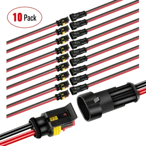 Nilight 10Pack 16AWG 2-Pin Way Waterproof Wire 1.5mm Series Terminal Connector