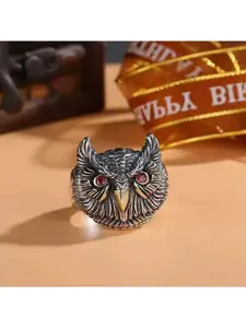 Trendy Silver Owl Open Ring Elegant Minimalist Design Suitable for Daily Wear Comfortable Adjustable Fit Fashion Jewelry Accessory for Women Men Unisex Gift
