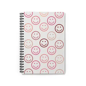 Smiley Face Spiral Notebook - Ruled Line, Cute Journal, Happy Note Book, Gifts for Friends, School Supplies, Office Essentials