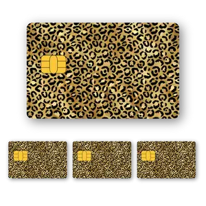 Elegant Pink Leopard Card Skin | Gold Art Deco Design | Luxury Card Sticker