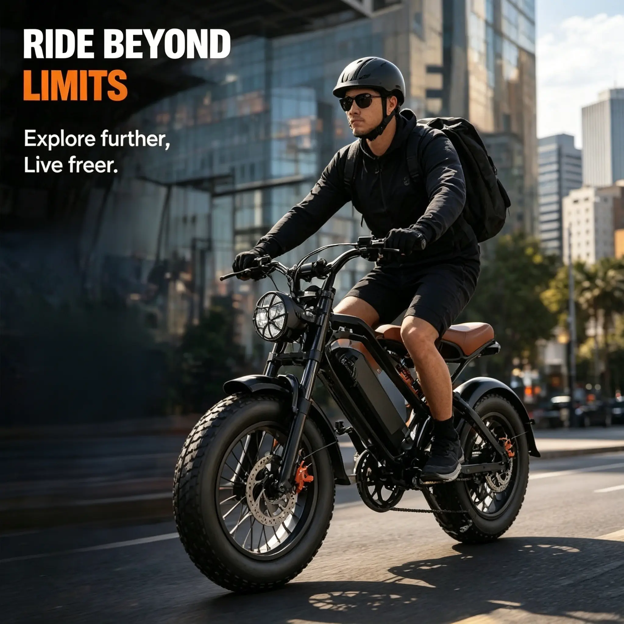 JX Adult Off-Road Electric Bike, 1000W Motor, 5-Speed Transmission, 16-Inch Wide Tires, 48v15ah Removable Battery, Front & Rear Dual Disc Brakes, Dual Spring Shocks, Sports & Outdoor Cycling E-Bike