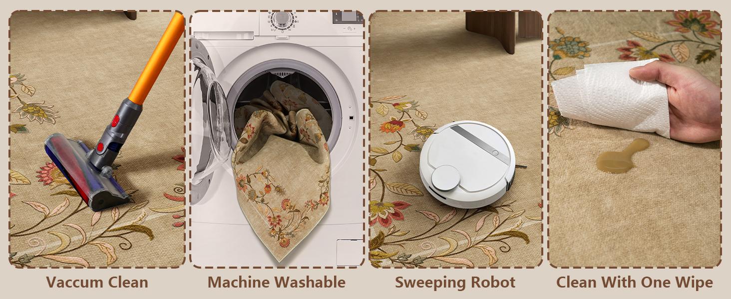 Washable Small Entryway Rug: Door Mat Indoor Entrance Stain Resistant Non Slip Rubber Backed Low Pile Soft Throw Area Rugs for Bedroom Kitchen Front Door Indoor Entrance Foyer Entry