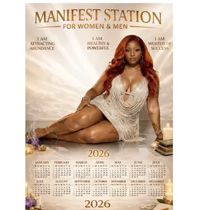 Manifest Station 2026 Digital Calendar for Women & Men I Am Attracting Abundance Healthy Powerful Worthy of Success