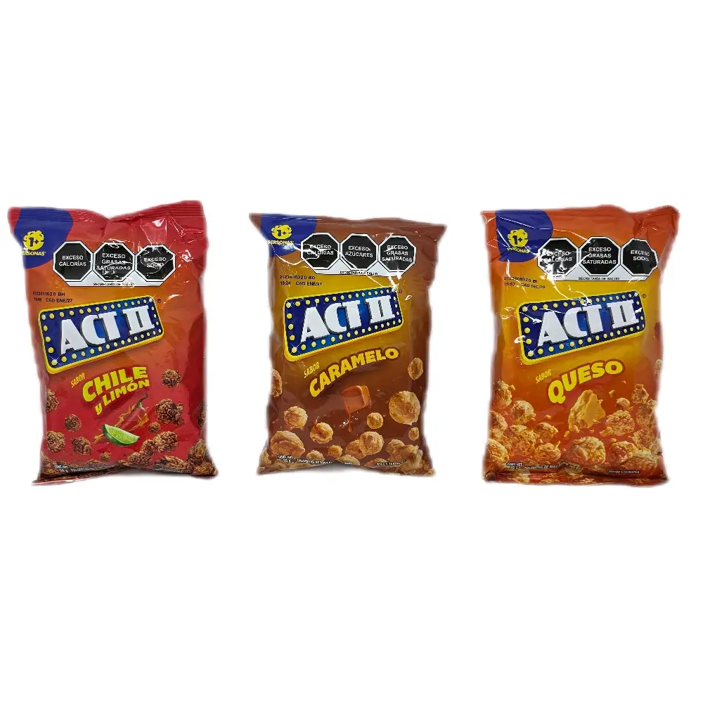 ACT II Palomitas de Maiz Diferentes Sabores,  Assorted Flavors Popcorn 95g Bag