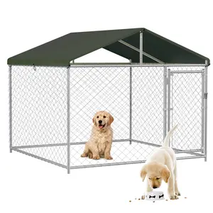 10x10 Outdoor Dog Kennel with Roof - Outside Dog Kennel, Large Outdoor Dog Kennels for Dogs