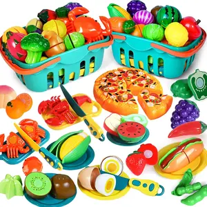 100pcs Color Sorting Game Food Set, Learning Toys for Boys and Girls, Cutting Food Toys, Children Kitchen Accessories, Play Kitchen Accessories
