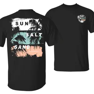 Retro Sun Salt Sand T-Shirt, Perfect for Beach Days Tee, Summer Trips & Coastal Style, Men Clothes