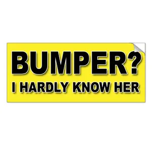 Bumper? I Hardly Know Her Funny Removable Bumper Sticker