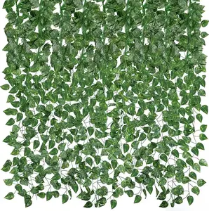 14 Pack 101ft Artificial Ivy Greenery Garland, Fake Vines Hanging Plants Backdrop for Room Bedroom Wall Decor, Green Leaves for Jungle Theme Christmas Party Wedding Decoration